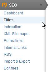 Submenu Titles do menu do plugin WordPress SEO da Yoast submenu titles menu plugin wordpress seo yoast