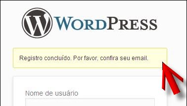Mensagem de registro concluído no Divulgar Blogs registro concluído verificar email divulgar blogs
