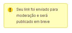 Mensagerm de sucesso Divulgar Blogs link enviado moderação divulgar blogs
