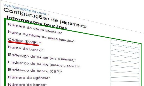 Formulário de Informações Bancárias do Google Adsense formulario google adsense