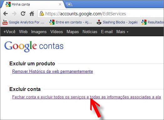Link para cancelamento de Google Contas como cancelar sua conta no google contas