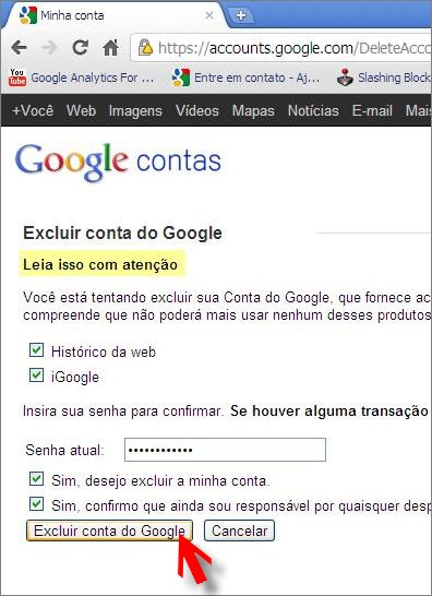 Como excluir sua conta no Google Contas cancelar conta googlce contas