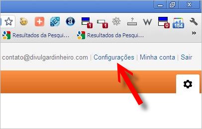 Menu de configurações do Google Analytics menu configurações google analytics